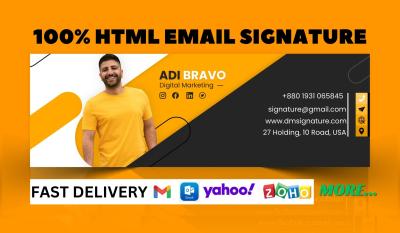 I Will Create a Custom Clickable HTML Email Signature for All Devices
