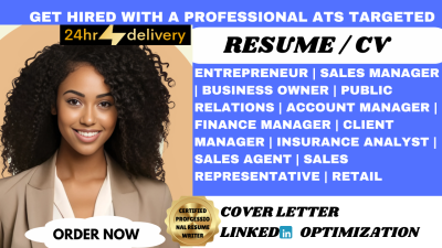 I Will Write an Impressive Resume for Sales Managers, Public Relations Experts, Entrepreneurs, and Business Owners