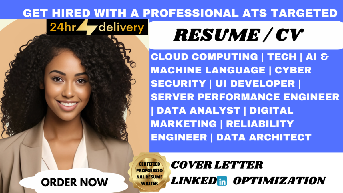 I Will Write a Resume for Cloud Computing, Project Management, AI, and Machine Learning