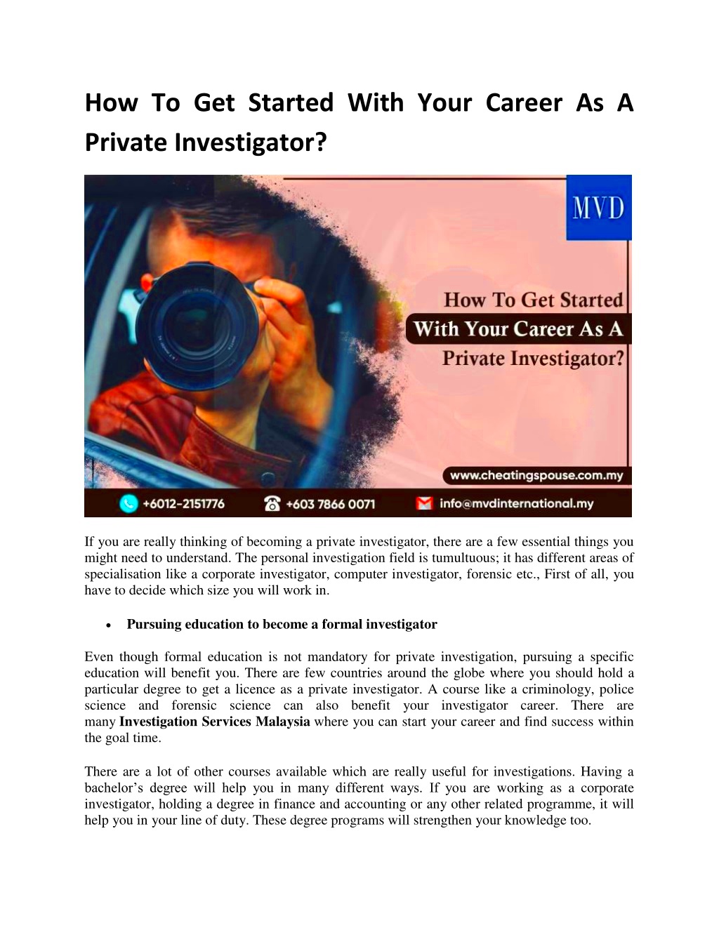 PPT  How To Get Started With Your Career As A Private Investigator 