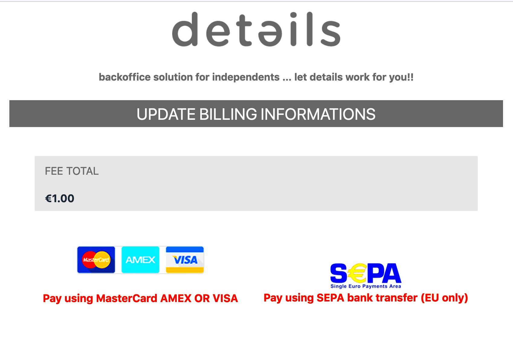 How to update your billing information  Details