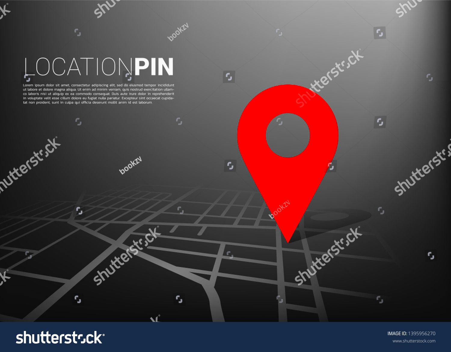 3d Location Pin Marker On City Stock Vector Royalty Free 1395956270 