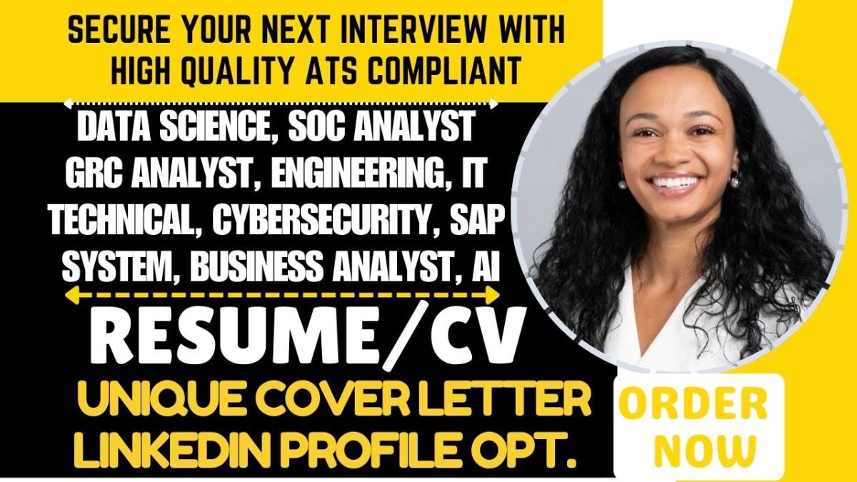 I Will Write Cybersecurity, Data Science, Data Analytics, GRC, KYC, Data Analyst Resume