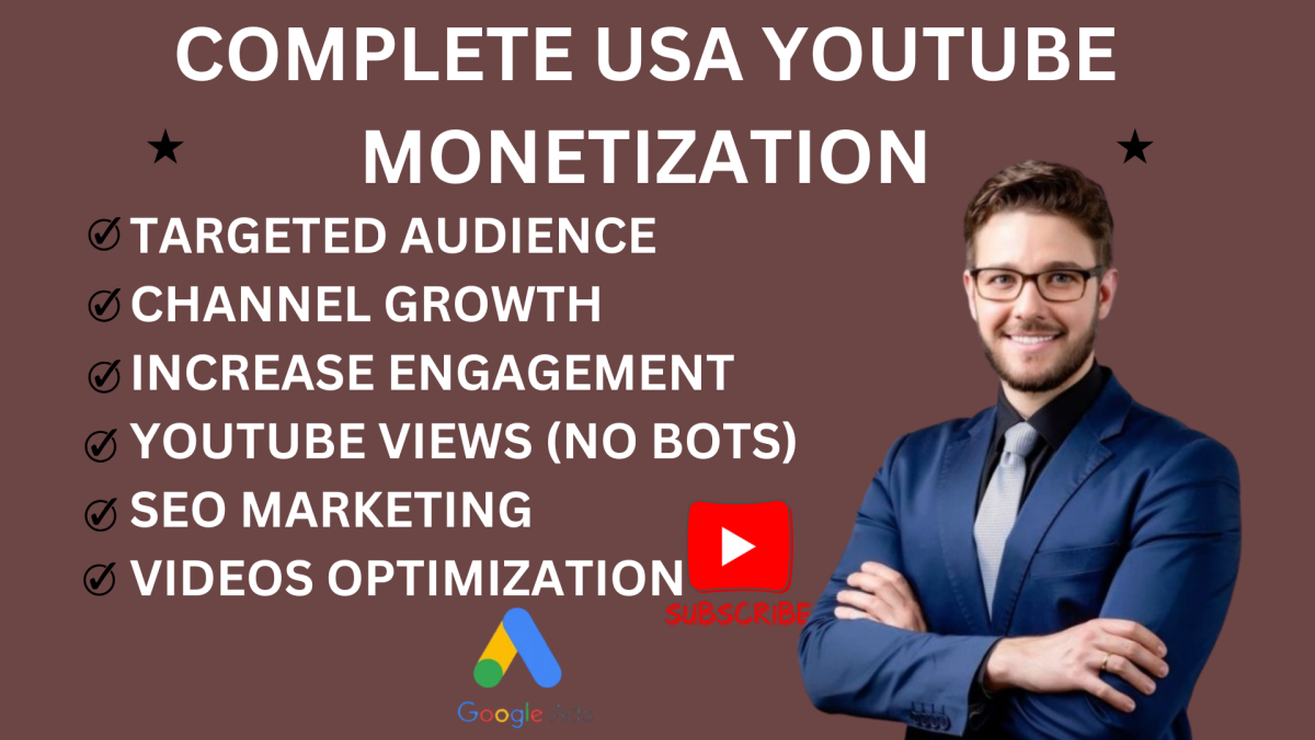 I Will Complete YouTube Channel Monetization and Promote USA Video Shoutout & Subscriber Growth