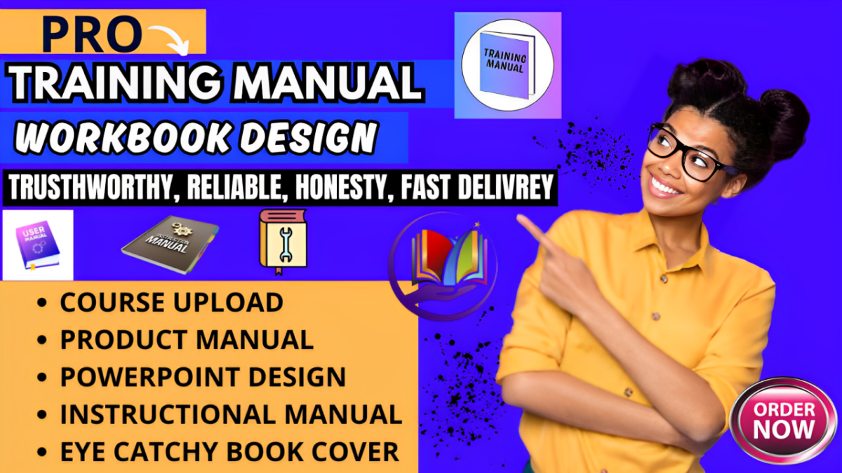 I Will Perfectly Create Training Manual Course Content PPT Slides Instruction Manual