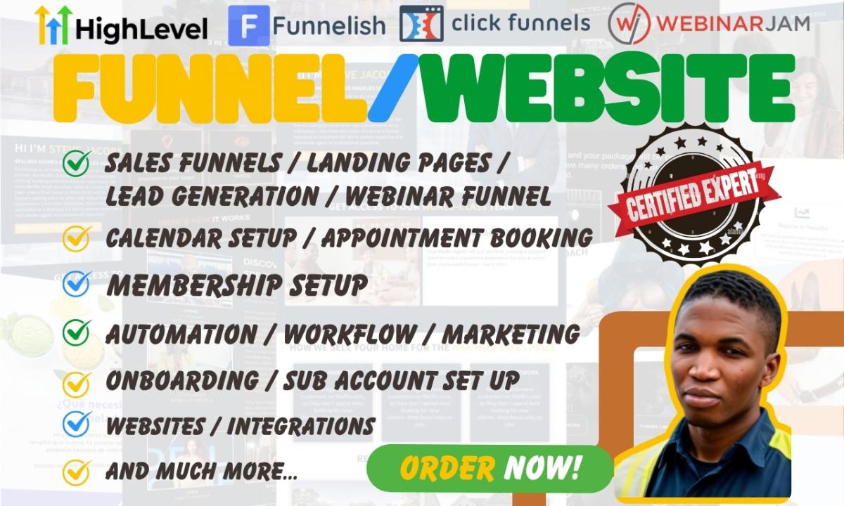 I Will Create High-Converting ClickFunnels & GoHighLevel Sales Funnels, Websites, and Landing Pages