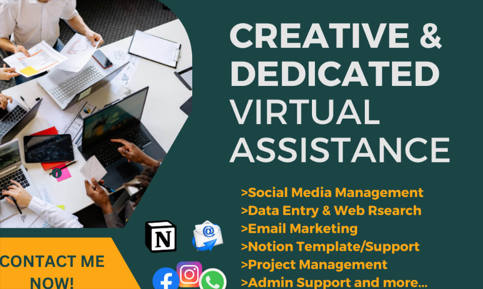 I Will Be Your Admin and Tech Executive Notion Personal Virtual Assistant (VA)