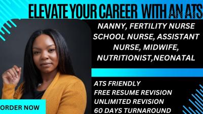 I will write a nanny, nursing, neonatal, and healthcare resume