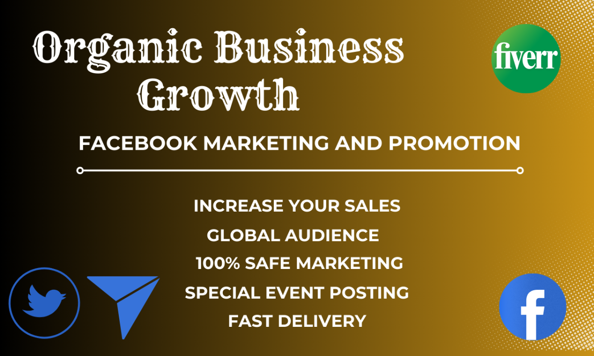 I Will Provide Organic Marketing, Advertising, and Promotion on Facebook in the US