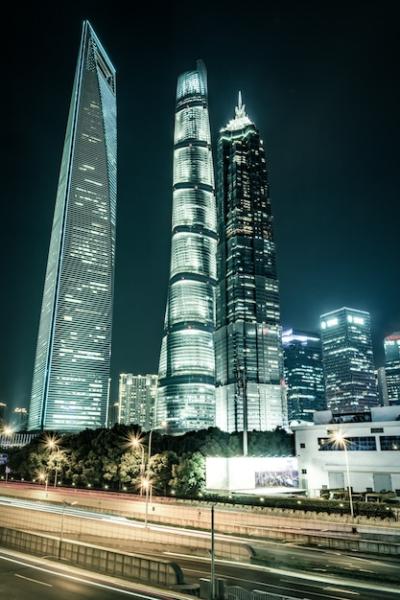 Light Trails on Modern Buildings in Shanghai, China – Free Stock Photo, Download Free