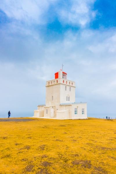 Stunning White Lighthouse at Cape Dyrholaey, Iceland – Free Stock Photo Download