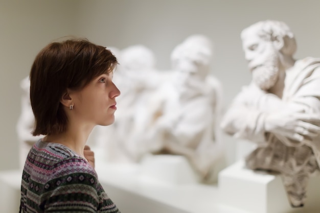 Woman Admiring Ancient Sculptures – Free Stock Photo, Download for Free