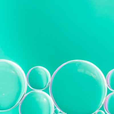 Round-Shaped Air Bubbles in Fluid on Mint Background – Free Stock Photo, Download for Free