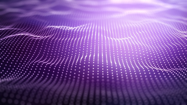 3D Techno Purple Background with Flowing Dots – Free Download