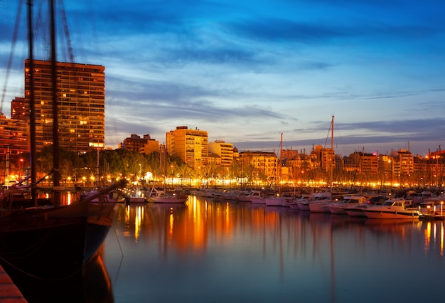 Yachts at Port of Alicante at Night – Free Download