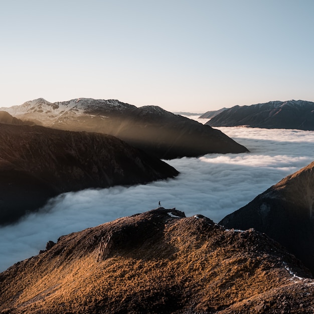 Beautiful Mountainous Landscape with Autumn Fog – Free Download