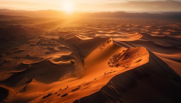 Majestic Sand Dunes Ripple Under Orange Sunset – Free Stock Photo for Download