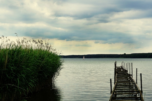 Stunning Pier View on Lake Miedwie in Stargard, Poland – Free to Download