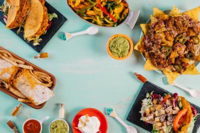 Mexican Food on Blue Background – Free Download