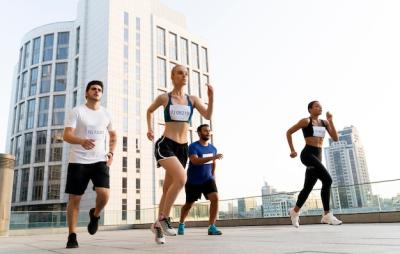 People Running Together in Full Shot – Free Download