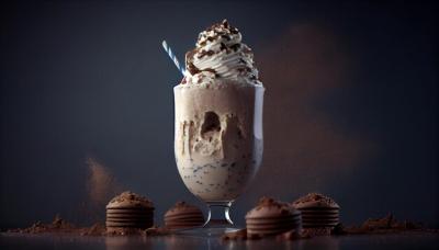 Gourmet Dessert with Dark Chocolate Milkshake – Free Stock Photo for Download