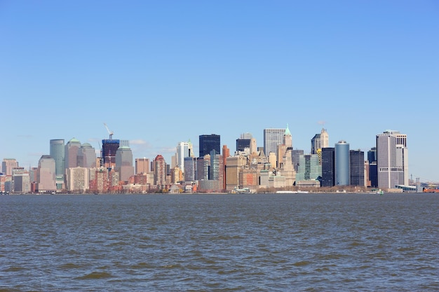 Manhattan Downtown Urban Skyscrapers Over the River – Free Stock Photo Download