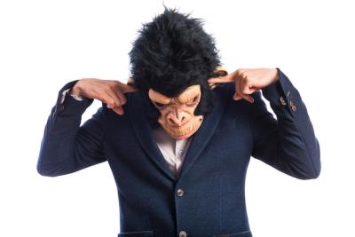 Monkey Man Covering His Ears – Free Stock Photo for Download