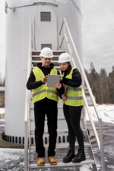 Smiling Engineers with Tablet – Free Stock Photo for Download