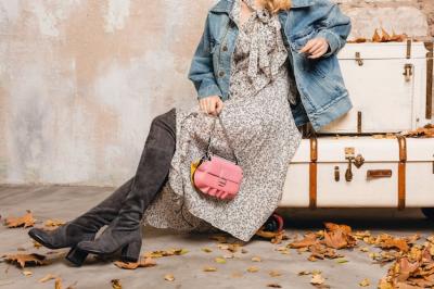 Stylish Woman in High Suede Boots and Oversized Jacket – Free Download