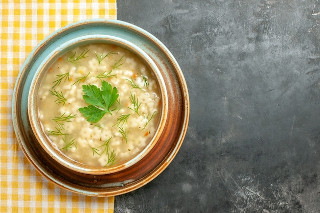 Top View of Star Soup in a Bowl on Dark Background – Free Stock Photo, Download for Free