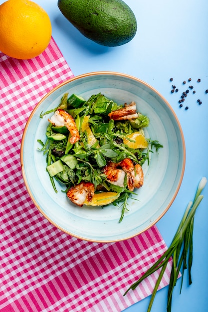 Vegetable Salad with Fried Shrimps – Free Stock Photo for Download