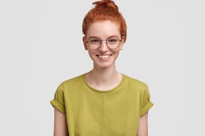 Cute Ginger Woman in Green T-Shirt – Free Stock Photo Download