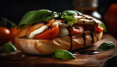 Grilled Ciabatta Sandwich with Fresh Mozzarella and Tomato – Free Stock Photo for Download