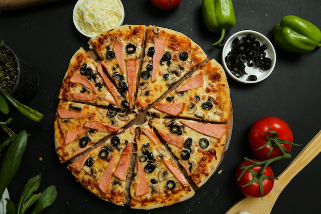 Mixed Pizza with Extra Olives and Sausage – Free Stock Photo for Download