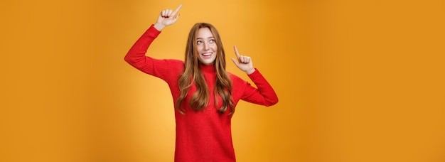 Charming Redhead in Red Knitted Dress – Free Stock Photo for Download