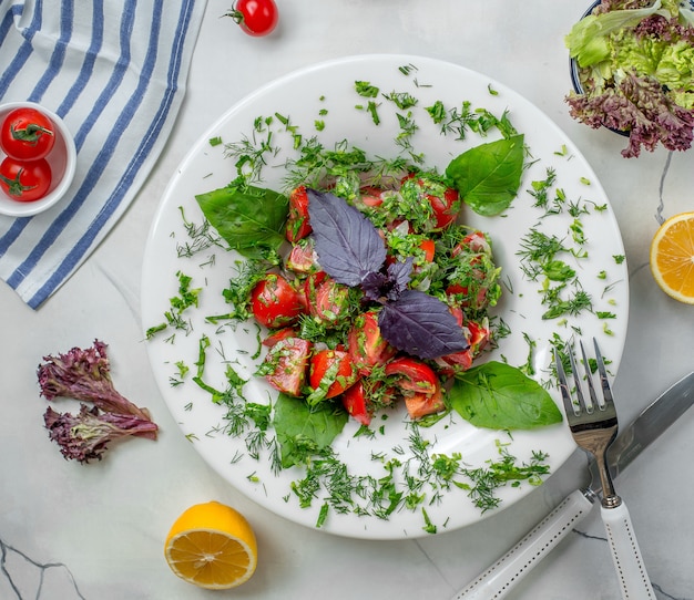 Fresh Vegetable Salad on a Plate – Free Download