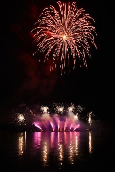 Colorful Fireworks Reflected in Water – Free Download