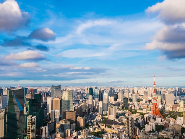 Beautiful Architecture and Buildings in Tokyo City with Tokyo Tower – Free Download