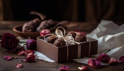 Gourmet Chocolate Truffles in Rustic Wooden Box – Free Stock Photo for Download