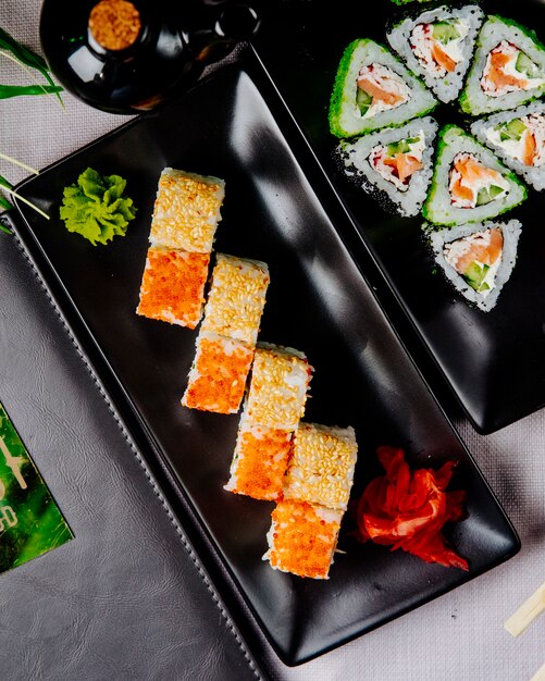 Maki with Salmon, Cucumber, and Cream Cheese – Free Stock Photo for Download