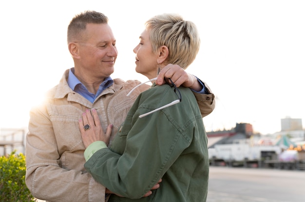 Cute Middle-Aged Couple Being Affectionate – Free to Download