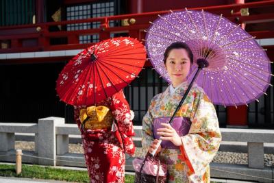 Medium Shot of Women Using Wagasa Umbrella – Free Stock Photo, Download for Free