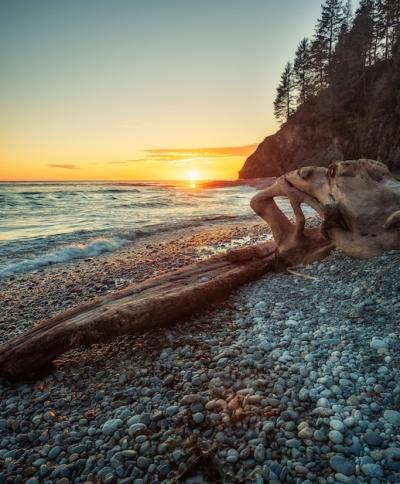 Brown Rock Formation on Seashore during Sunset – Free Download