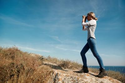 Woman Looking Through Binoculars – Free Stock Photo, Download Free