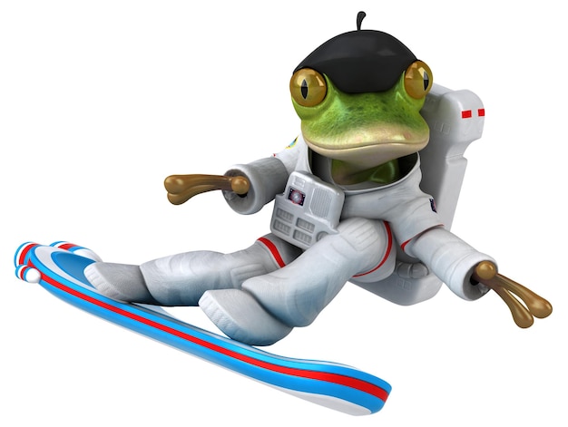 Fun 3D Cartoon Frog Astronaut – Free to Download