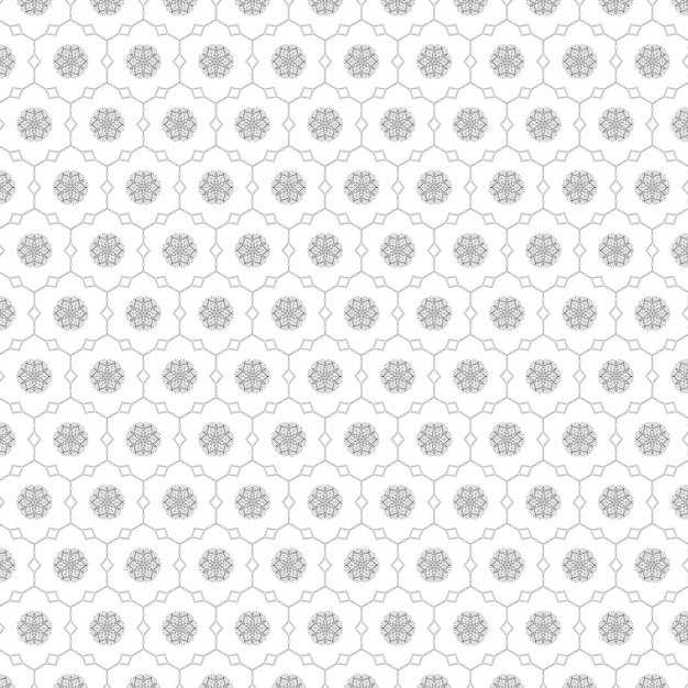 Seamless Gray Flower Pattern on White Background – Free Download