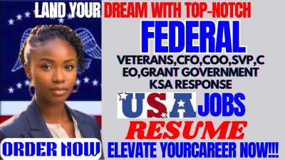 I Will Craft Federal, Navy Federal, Government, Veteran, KSA Resume for USAJobs