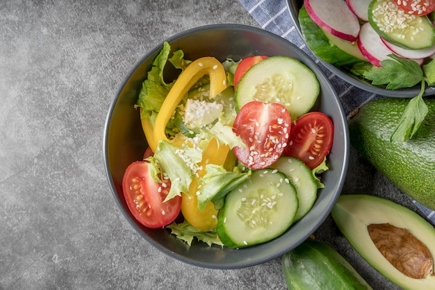 Fresh Salad with Organic Vegetables – Free Stock Photo for Download