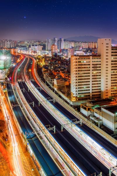 Nighttime Skyline of Singil District, Seoul, South Korea – Free Download