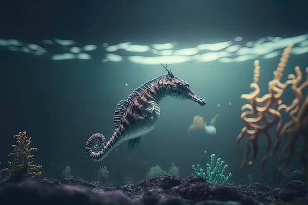 Seahorse in the Ocean – Wildlife Photography, Free Download